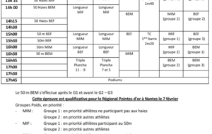 Départementaux Pointes d’Or salle U14 – U16
