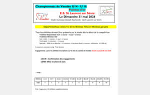 Championnats de Vendée U14 - U 16  Pointes d’or
